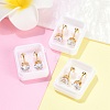 Heart Glass Ear Fake Plugs EJEW-H105-25G-D-4