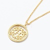 Brass Micro Pave Clear Cubic Zirconia Pendant Necklaces NJEW-J059-01H-3