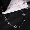 304 Stainless Steel Star Link Chain Necklaces for Women FS-WGF136C-02-2