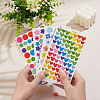 4 Bags 4 Styles Flat Round & Flower & Star & Heart Colorful Self-Adhesive Paper Gift Tag Stickers AJEW-GO0001-03-3