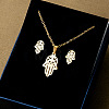 304 Stainless Steel Pendant Necklaces & Stud Earrings Sets WG82A44-28-1