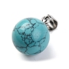 Round Synthetic Turquoise Pendants G-Q434-21-2