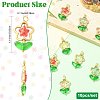 10Pcs 5 Colors Flower Glass Pendants PALLOY-FS00078-4
