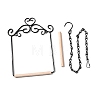 Iron Parrot Stand with Wooden Bar AJEW-G074-02EB-1