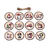 12Pcs Christmas Gnome UV Single Face Printed Wood Pendant Decorations WOOD-N020-42-1