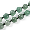 8mm Faceted Round Natural Green Aventurine Beaded Necklaces NJEW-F327-01A-02-4