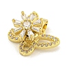 Butterfly Charms Rack Plating Brass Clear Cubic Zirconia Pendants KK-M291-03G-2