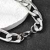 201 Stainless Steel Cuban Link Chains Bracelets for Women Men STAS-T077-19B-01P-2