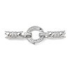 Ring Brass Micro Pave Clear Cubic Zirconia Fold Over Clasps KK-Z143-12P-1