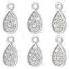 6Pcs Rhodium Plated 925 Sterling Silver Pendant STER-PH0003-36-1