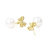 Bowknot Brass Micro Pave Cubic Zirconia Stud Earrings EJEW-L270-010G-2