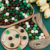 250Pcs 5  Colors Spray Painted Round Natural Schima Wood Beads WOOD-PA0001-73C-4