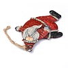 Santa Claus/Father Christmas Iron Ornaments HJEW-G013-08-3
