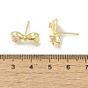 Rack Plating Brass Micro Pave Cubic Zirconia Studs Earrings Findings KK-K371-10G-3