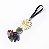 Natural Raw Mixed Stone & Mixed Stone Chips Tassel Pendant Decorations HJEW-P014-01G-2