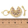 Brass with Pave Cubic Zirconia Toggle Clasps KK-N254-88G-4