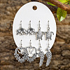 4 Pairs Zinc Alloy Dangle Earrings FS-WG0AE12-09-1
