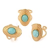 Oval Natural Amazonite Finger Rings RJEW-Z057-14G-04-4