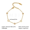 304 Stainless Steel Micro Pave Clear Cubic Zirconia Link Chain Bracelets for Women XX6576-15-1
