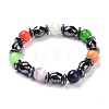 Cat Eye Round Beads Stretch Bracelets BJEW-P268-03-1