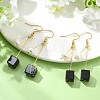 Natural Banded Agate(Dyed & Heated) & 304 Stainless Steel and Natural Cultured Freshwater Pearl Dangle Earrings EJEW-JE07108-1