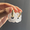 Flower Stainless Steel Acrylic Hoop Earrings FS-WGEB331-01-1