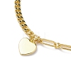 Brass Heart Charms Bracelets BJEW-JB10401-3