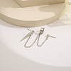 Cone Alloy Alloy Double Piercing Tassel Chain Cuff Crawler Climber Cartilage Earrings WG04085-06-3