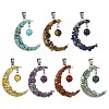 7Pcs Natural & Synthetic Mixed Stone Pendants PALLOY-FS00070-1