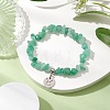 Natural Green Aventurine Chip Beaded Stretch Bracelets BJEW-JB11133-04-2