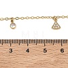 304 Stainless Steel Pave Clear Cubic Zirconia Triangle Tassel Necklaces for Women NJEW-C119-01G-5