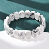 Natural Howlite Faceted Beaded Stretch Bracelets for Women BJEW-K251-07S-2
