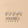 316L Surgical Stainless Steel Micro Pave Clear Cubic Zirconia L-Shaped Nose Rings WGD2F1E-06-1