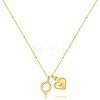 Brass Initial and Heart Pendant Necklaces for Women FS-WG01F32-17-1