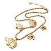 316L Surgical Stainless Steel Baby Elephant Mother Elephant Bib Necklaces for Mother's Day NJEW-D297-02G-4