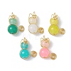 Imitation Jade Glass Beads Pendants PALLOY-JF02480-1