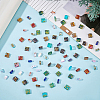 200Pcs 10 Colors 2-Hole Transparent Glass Seed Beads SEED-BC00001-11-4