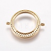 Brass Micro Pave Cubic Zirconia Links ZIRC-G139-37G-2