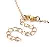 Natural Shell Word Lucky Pendant Necklace with Golden Brass Cable Chains for Mother's Day NJEW-JN04151-04-6