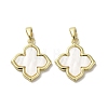 Brass Pave Shell Pendants X-KK-I708-14H-G-1