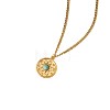 304 Stainless Steel & Synthetic Turquoise Pendant Necklaces for Women WGA2F7A-05-2
