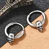 Skull 316 Surgical Stainless Steel Hoop Earrings EJEW-G416-41A-AS-1