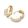 Flower Real 18K Gold Plated Brass Hoop Earrings EJEW-L268-017G-02-2