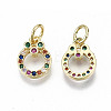 Brass Micro Pave Colorful Cubic Zirconia Charms ZIRC-S067-168-NF-2