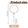 5Pcs Alloy & Glass & Imitation Pearl Charm Bracelets BJEW-DC0001-29-2