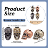4Pcs 4 Colors Skull Brass European Beads KK-OC0001-83-2
