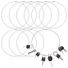 10Pcs Stainless Steel Cable Wire Keychains STAS-ME0003-35-1