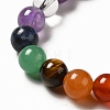 Moon and Star Natural & Synthetic Mixed Gemstone Beaded Stretch Bracelet for Women G-G997-B-5