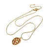 Brass Enamel Pendant 304 Stainless Steel Round Snake Chain Necklaces for Women KK-CBA3D94-01B-G-4