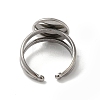 Non-Tarnish 304 Stainless Steel Cuff Ring Settings STAS-E202-02C-P-4